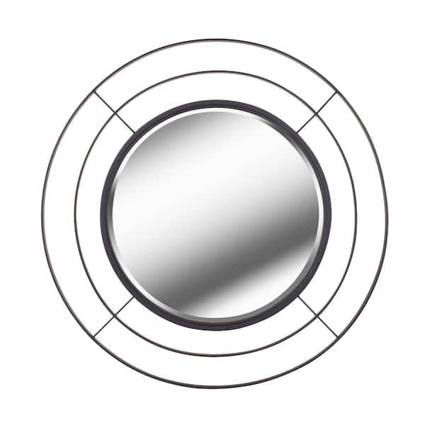 Kenroy Home Nira 32 in. x 32 in. Bronze Geometric Round Wall Mirror