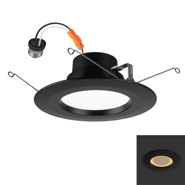 5/6 in. Adjustable CCT and Lumen Housing Required Dimmable Indoor Integrated LED Recessed Light Trim with Night Light