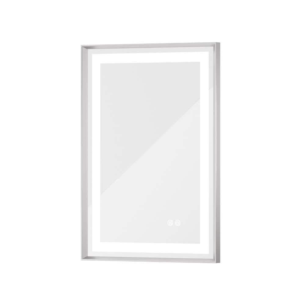 20 in. W x 28 in. H Rectangular Framed LED Lighted Bathroom Vanity Mirror with Light in Nickel with Backlit and Anti-Fog price history on PriceWatchPro