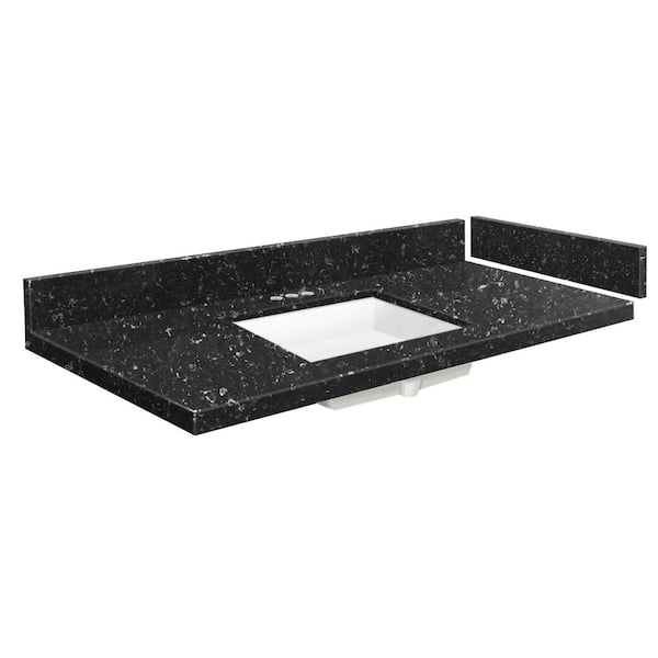 Transolid 25 in. W x 22.25 in. D Quartz Vanity Top in Interlude with 4 in. Centerset White Basin