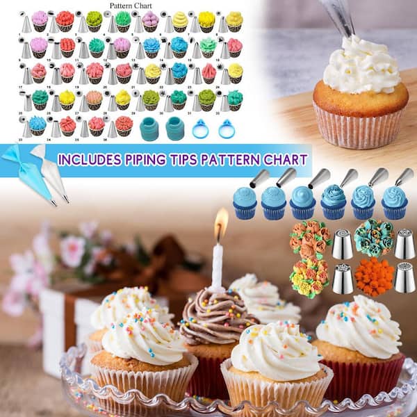 Anqtovp 276-Piece Cake Decorating Kit with Storage Case, Piping Bags, Tips, Molds, Cutters, and Tools for Baking and Frosting