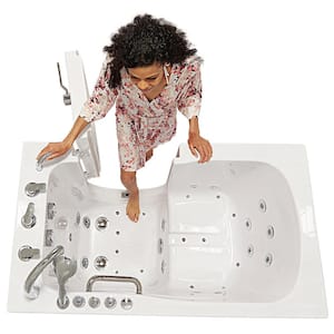 Capri 52 in. x 30 in. Walk-In Whirlpool & Air Bath in White with RHS Outward Swing Door, Heated Seat and Fast Fill/Drain