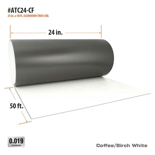 Gibraltar Building Products 24 in. x 50 ft. Copper Penny Over Birch White  Aluminum Trim Coil ATC24-CP - The Home Depot