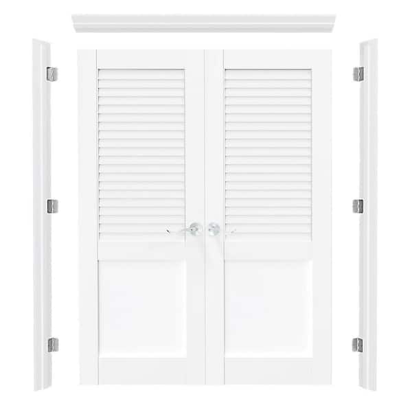 TENONER 48 in. x 80 in. 6 Panel White Primed Hollow Core MDF