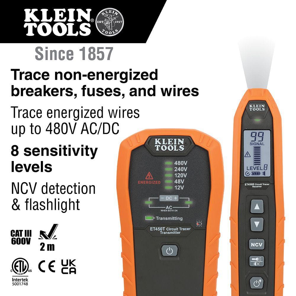 Advanced Orange and Black Circuit Tracer Kit with Digital Display
