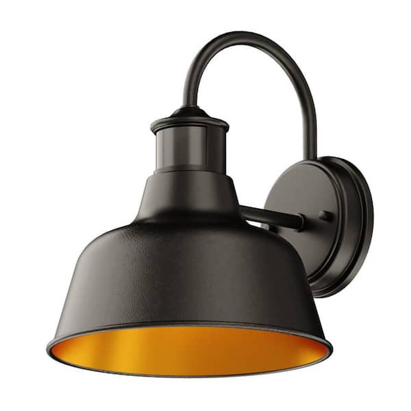 Hillside Dark Bronze Motion Sensor Dusk to Dawn Outdoor Wall Sconce Barn Light Farmhouse Metal Shade