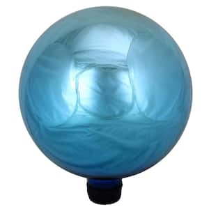 10 in. Turquoise Blue Glass Outdoor Patio Garden Gazing Ball