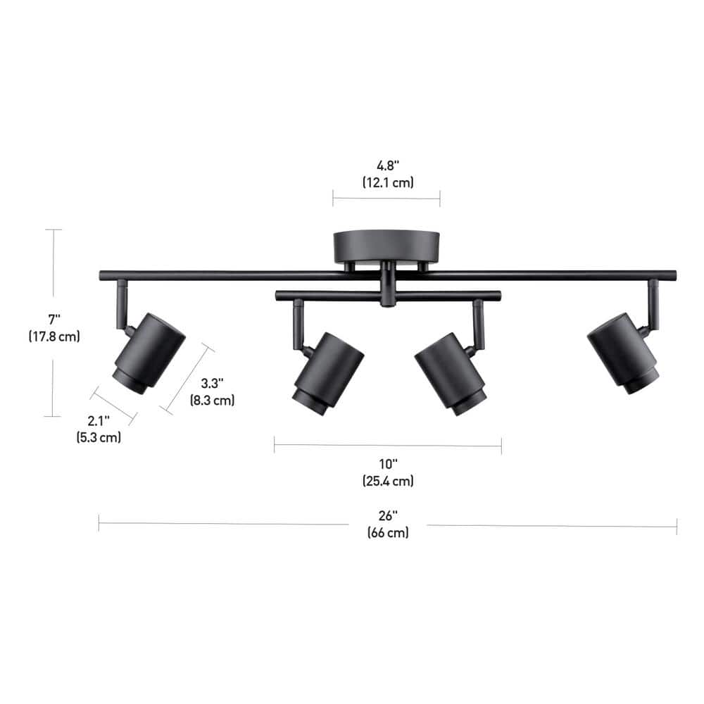 Walton 26" Matte Black Integrated LED Swivel Track Lighting