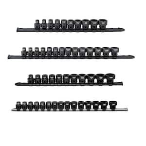 3/8 in. and 1/2 in. Drive Low Profile SAE/Metric Impact Socket Set (50-Piece)
