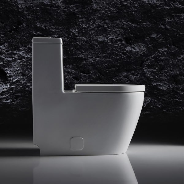 Bnk Modern Fashion Round Toilet 1 Piece White 1 Piece 0 8 1 28 Gpf White Double Flush Toilet Bnk Bl 132 Opt The Home Depot