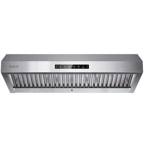 36 in. 938 CFM Ducted Under Cabinet Range Hood in Stainless Steel with Removable Lights, 2-Baffle Filters, 3-Min Delay