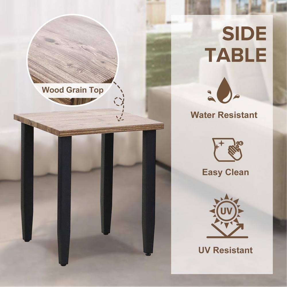 Gray and Brown Wicker Armchair Patio Set with Steel Frame