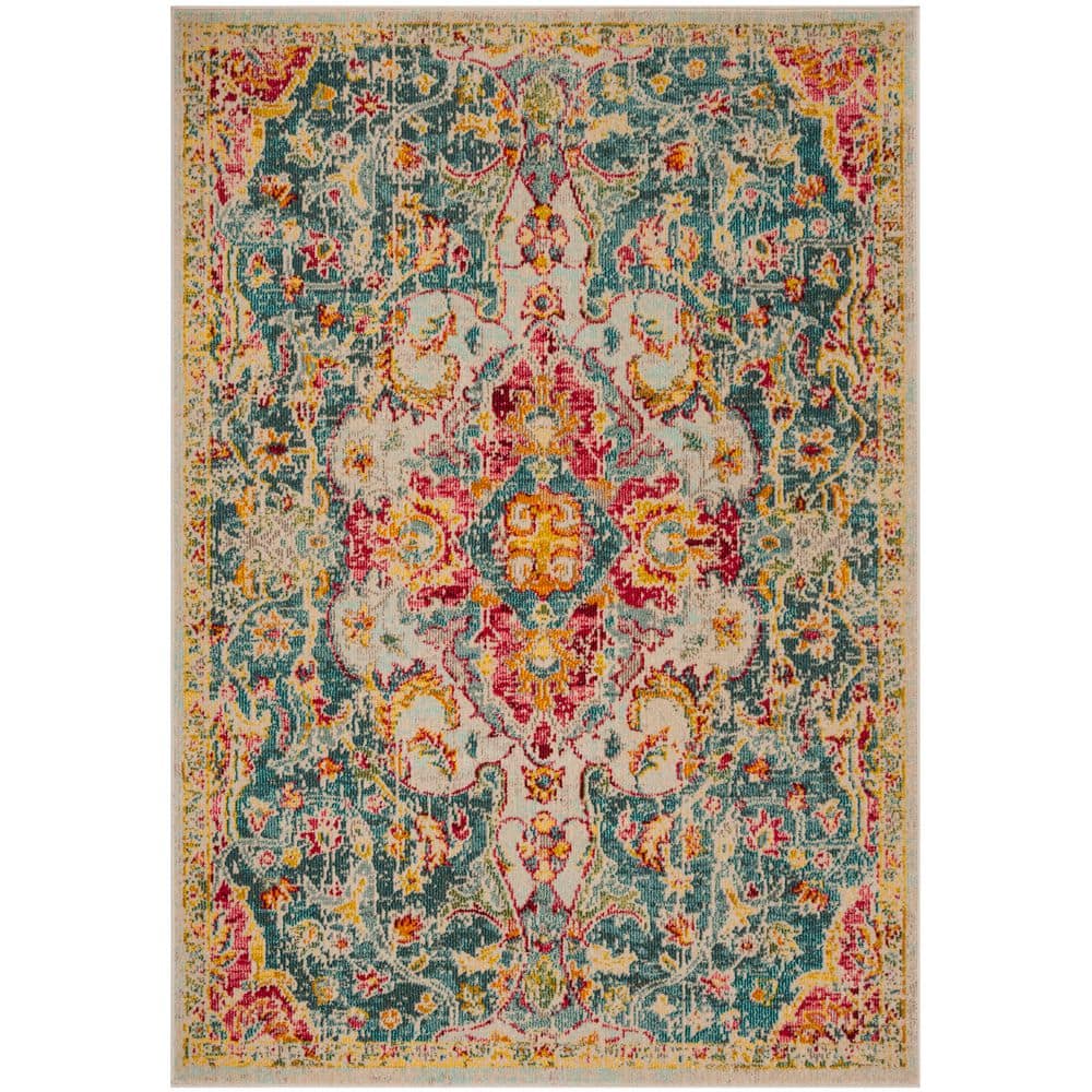 Phoenix 5 ft. x 8 ft. Blue/Yellow Distressed Oriental Area Rug price history on PriceWatchPro