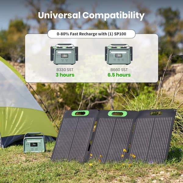 YOSHINO Foldable 100W Monocrystalline Portable Solar Panel for
