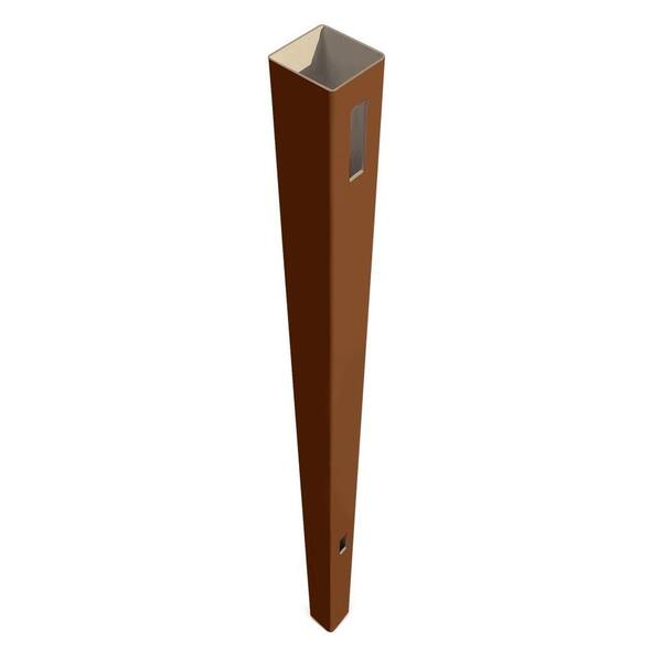 Veranda Pro Series 5 in. x 5 in. x 8-1/2 ft. Brown Vinyl Anaheim Heavy Duty Routed Fence End Post