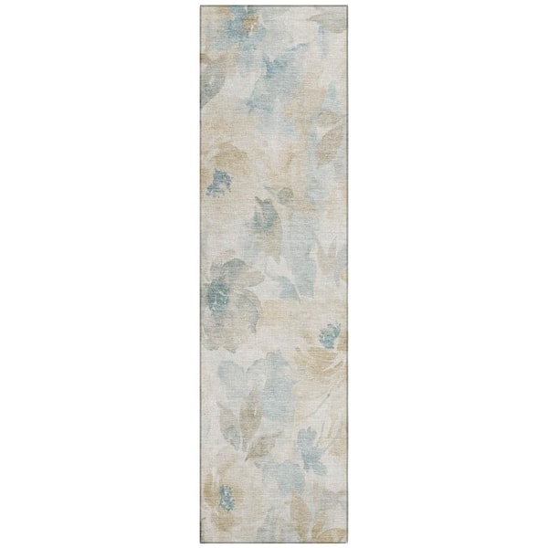 Chantille Machine Washable Indoor/Outdoor Abstract ACN3022 Ivory 2 ft. x 7 ft. Runner Rug