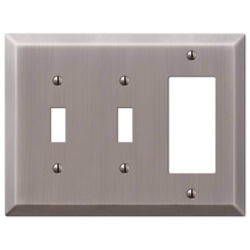 Metallic 3 Gang 2-Toggle and 1-Rocker Steel Wall Plate - Antique Nickel price history on PriceWatchPro