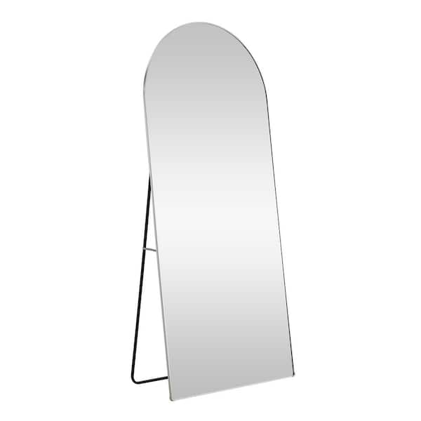 Unbranded 31.5 in. W x 71 in. H Fourth Generation Arch Frame Silver Full Body Mirror, Dressing Decorative Mirror with Bracket