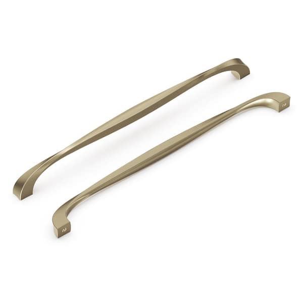 HICKORY HARDWARE Twist Collection Pull 12 in. Center-to-Center Elusive Golden Nickel Finish