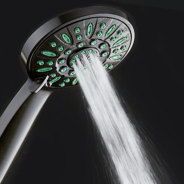 Antimicrobial 6-Spray Patterns 4 in. Single Wall Mount Handheld Showerhead  in ORB Finish
