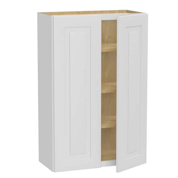 Home Decorators Collection Grayson 27 in. W x 12 in. D x 42 in. H Assembled Plywood Wall Kitchen Cabinet in Pacific White with Soft Close