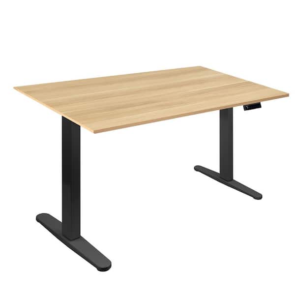 mount-it! 55 in. Maple Tabletop Height Adjustable Electric Standing Desk