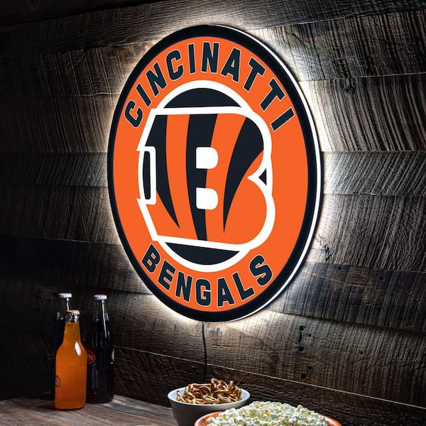 Evergreen Cincinnati Bengals Round 23 in. Plug-in LED Lighted Sign  8LED3806RD - The Home Depot