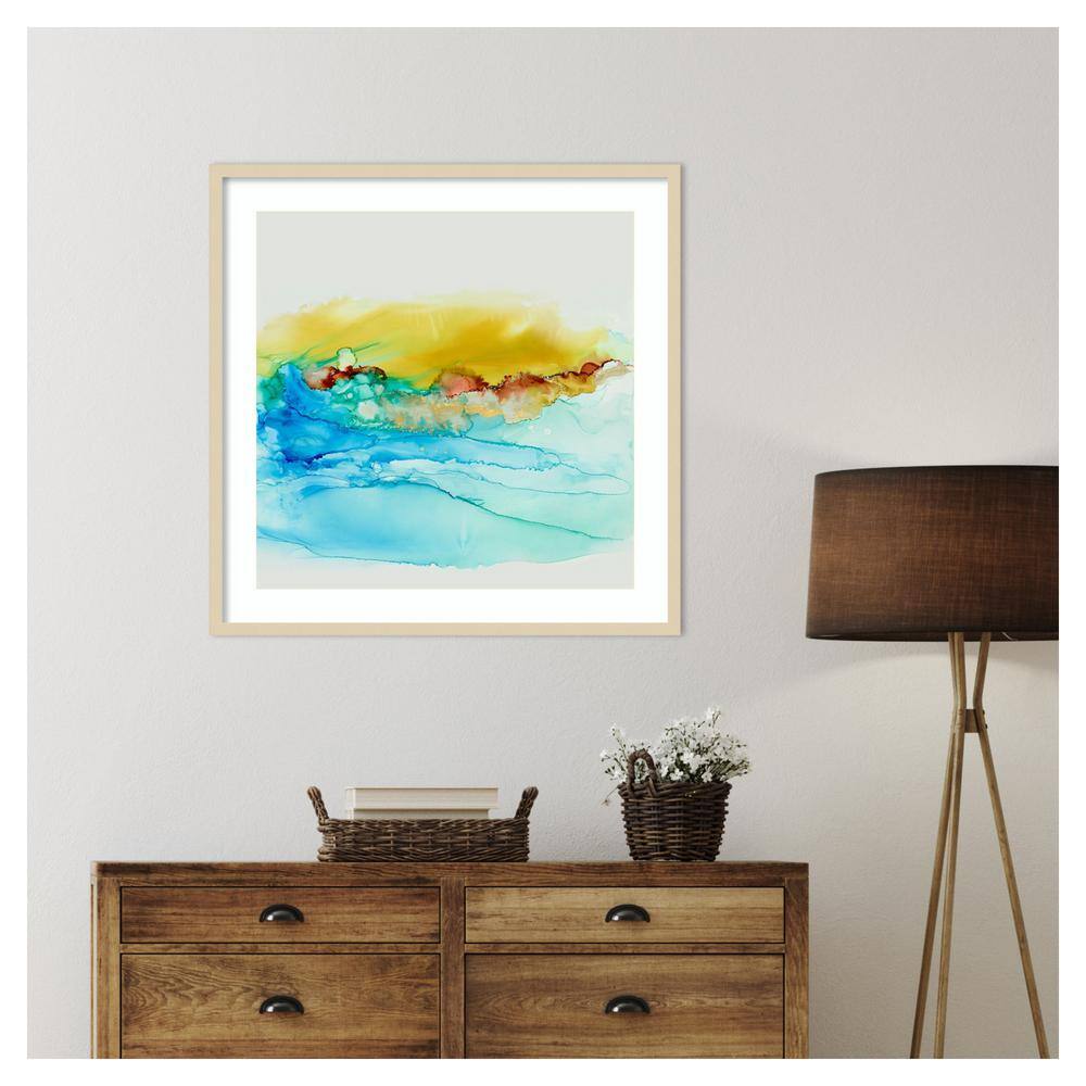 Sky Alive by Lera 33" Svelte Natural Wood Framed Abstract Wall Art