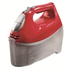 Ensemble 6-Speed Red Hand Mixer with Snap-On Case