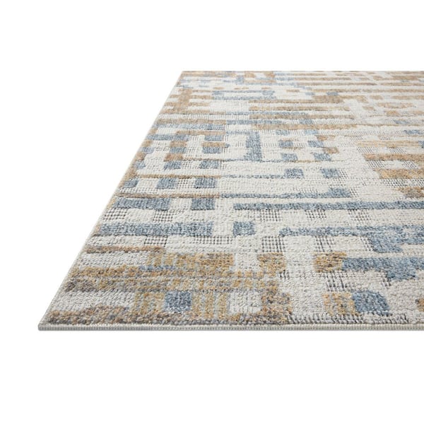 Roxie Ivory / Denim 9 ft. 3 in. x 9 ft. 3 in. Contemporary Area Rug