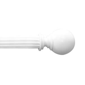 Mix and Match 6 ft. 1-3/8 in. Non-Telescoping Single Curtain Rod with Reeded Wood in White