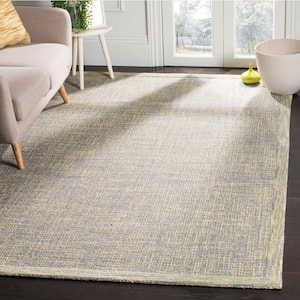 Abstract Gold/Gray 5 ft. x 8 ft. Border Area Rug