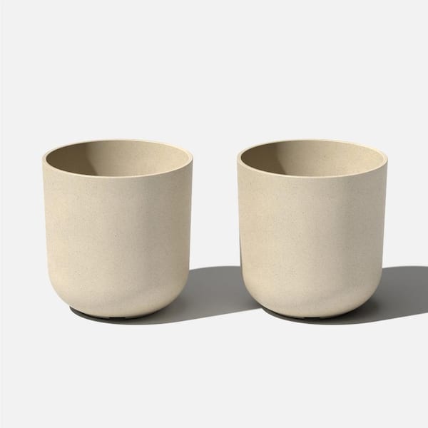 Veradek Kona 10 in. Sand Plastic Round Planter (2-Pack)