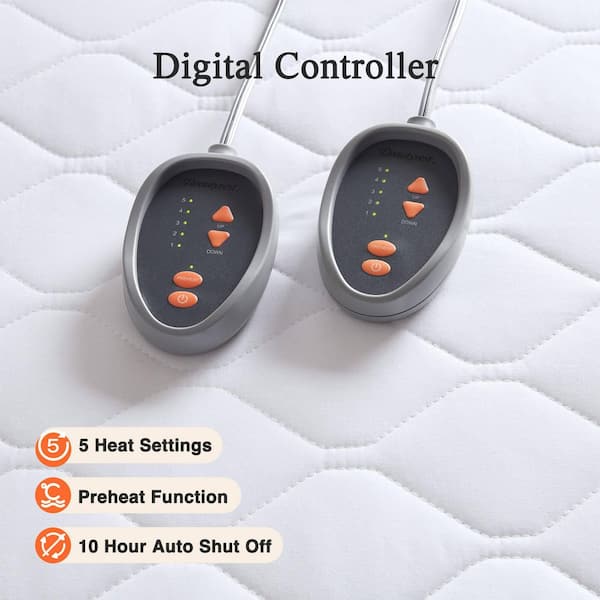 Cotton Blend King Heated Mattress Pad