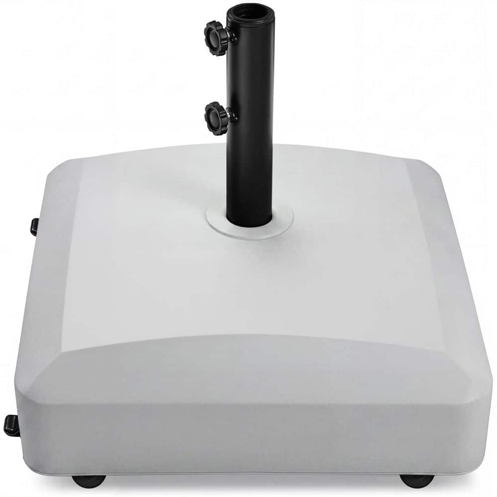 best choice products mobile hdpe plastic patio umbrella base Best Choice Products 123 lbs. Fillable Capacity HDPE Plastic Mobile Patio  Umbrella Base in Gray SKY9283