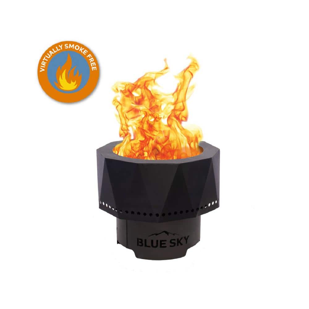 Black Steel Smokeless Portable Fire Pit with Carrying Bag