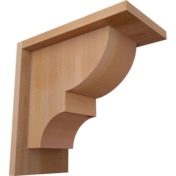 Ekena Millwork 5-1/2 in. x 10 in. x 10 in. Western Red Cedar Ridgewood Smooth Corbel with Backplate