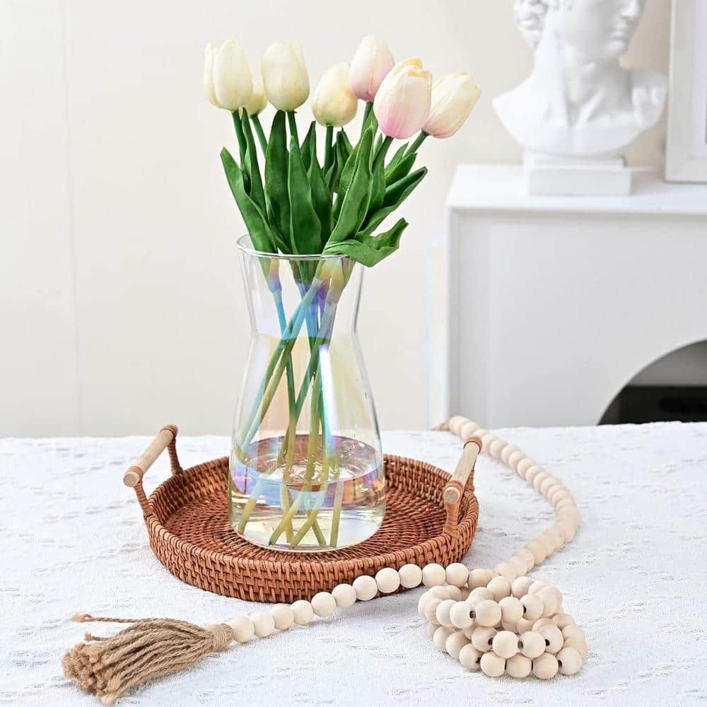 Glass Vases for Flowers, 8 in. Round Clear Glass Vases for Centerpieces Hom