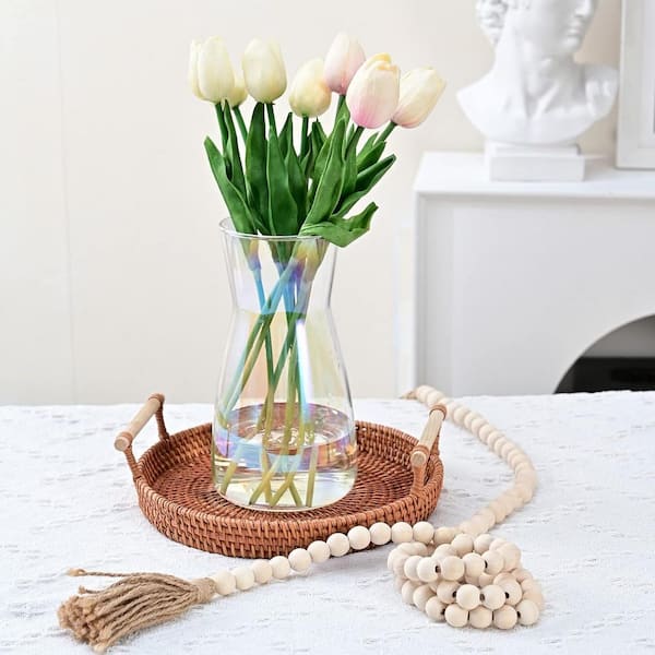 Unbranded Glass Vases for Flowers, 8 in. Round Clear Glass Vases for Centerpieces Home Desk Decoration