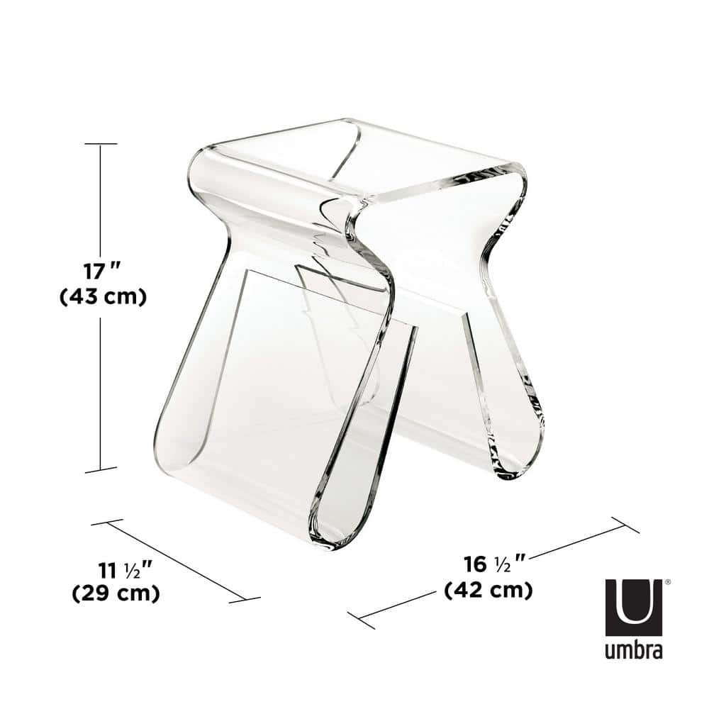 Clear Acrylic Rectangular Side Table with Storage