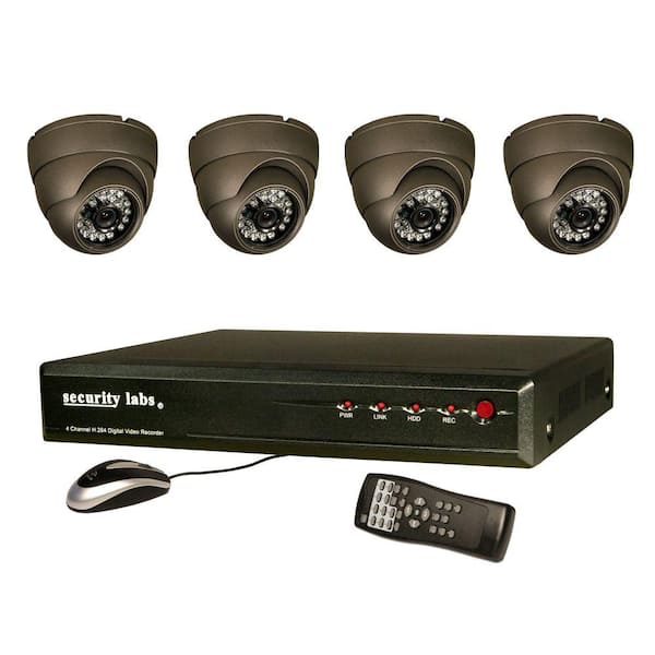 Security Labs 4 CH 500 GB Hard Drive Surveillance System with (4) 420 TVL Cameras-DISCONTINUED