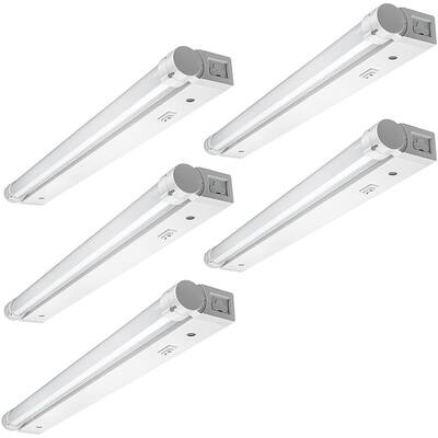 18 in. Linkable LED Beam Adjustable Under Cabinet Strip Light Plug In or Direct Wire 500 Lumens 3000K Dimmable (5-Pack)