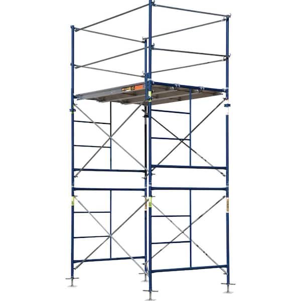 MetalTech Saferstack 2-Level Frame Fixed Set with Crossbraces, Platforms and Guardrail System