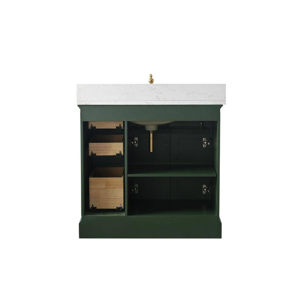 Thompson 36'' Evergreen Freestanding Bathroom Vanity with Gold Hardware