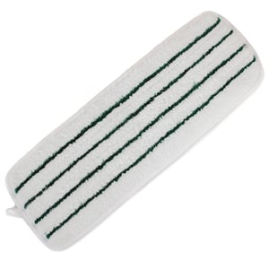 18 in. White Striped Microfiber Wet Mop Scrubbing Pad Refills (3-Pack)