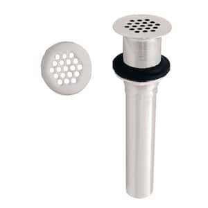 Grid Strainer Lavatory Bathroom Sink Drain Assembly without Overflow Holes - Exposed, Powder Coat White