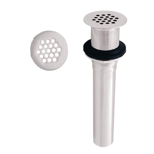 Westbrass Grid Strainer Lavatory Bathroom Sink Drain Assembly without Overflow Holes - Exposed, Powder Coat White