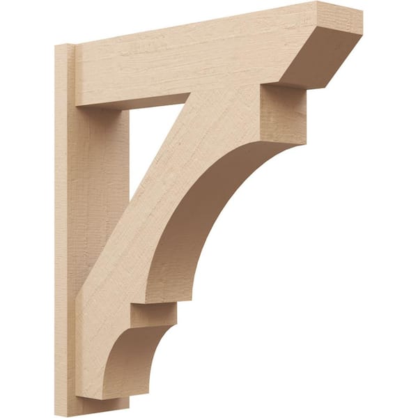Ekena Millwork 8 in. x 36 in. x 32 in. Balboa Slat Rough Cedar Woodgrain Timberthane Polyurethane Outlooker, Primed Tan