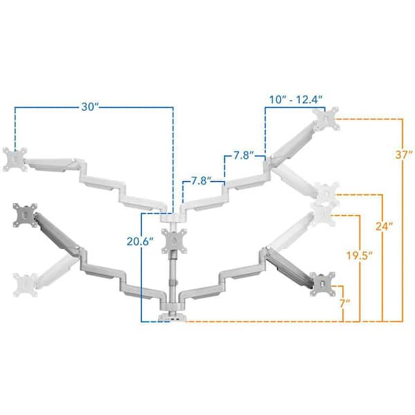 mount-it! 32 in. Triple Monitor Desk Mount with USB and Audio