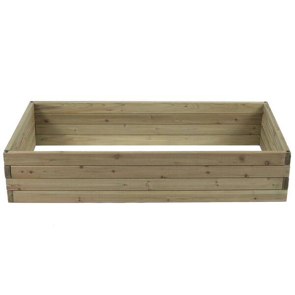 Luxenhome 3 8 Ft X 2 Wood Raised Garden Bed Whpl883 The Home Depot Luxenhome 3 8 Ft X 2 Wood Raised, Wood For Raised Garden Beds Uk